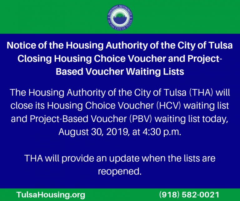Housing Choice Voucher and ProjectBased Waiting Lists Closing August